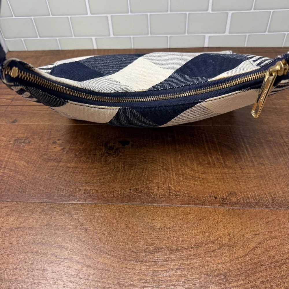Talbots Navy & Cream Gingham Hobo Shoulder Bag